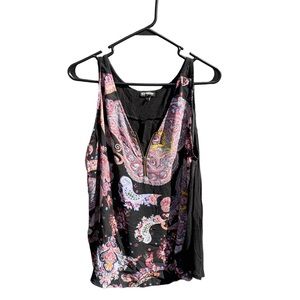 Express Black with Print Color Tank Top Shirt Large In Good Condition